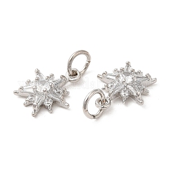 Rack Plating Brass Micro Pave Clear Cubic Zirconia Charms&nbsp;KK-Z026-06P