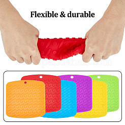 6Pcs 6 Colors Square Silicone Hot Mats for Hot Dishes&nbsp;AJEW-DC0001-14