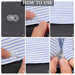 80セット4種類の樹脂製スナップボタン  衣服のボタン  フラットラウンド  透明  7~15x1.2~1.4mm  穴：1.8~3.8mm  20セット/スタイル&nbsp;FIND-CY0001-44