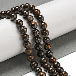 天然ボルダーオパールビーズ連売り  ラウンド  8mm  穴：0.8mm  約48~50個/連  14.57''~15.35''（37~39センチメートル）&nbsp;G-P544-A01-02