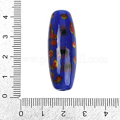 手作りランプワークビーズ  スパゲッティビーズ  オーバル  ダークブルー  39.5x14x14mm&nbsp;LAMP-Q005-03C