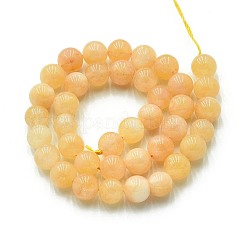 天然石クォーツビーズ連売り  染め  ラウンド  模造シトリン  ライトカーキ  10~10.5mm  穴：1~1.2mm  約37~38個/連  14.76~15.16インチ（37.5~38.5cm）&nbsp;G-N355-10mm-06