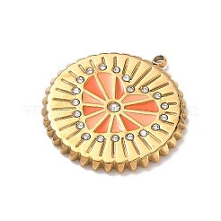 304 Stainless Steel Rhinestone Pendants&nbsp;STAS-P453-16G-03