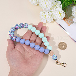 1Pc Silicone & Wood Pendant Decorations&nbsp;HJEW-BM0001-61B