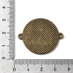 Tibetan Style Alloy Flat Round Cabochon Connector Settings&nbsp;X-TIBE-Q038-001G-AB-NR