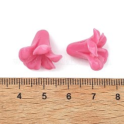 染め加工合成サンゴビーズ  花  ショッキングピンク  17x15mm  穴：1.5mm&nbsp;GG-H001-01C-04