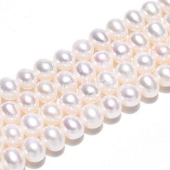 天然養殖淡水パールビーズ連売り  ポテト  乳白色  4.5~5x5.5~6x5~5.5mm  穴：0.6mm  約73~74個/連  14.57~14.80''（37~37.6センチメートル）&nbsp;PEAR-N016-05B