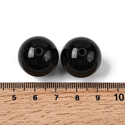 ジェイド風アクリルビーズ  ラウンド  ブラック  20mm  穴：2mm  約108個/500g&nbsp;SACR-S188-20mm-01