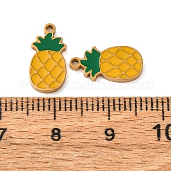 304ステンレスペンダント  エナメル  イオンプレーティング（ip）  果物  パイナップル  13.7x7x1.5mm&nbsp;STAS-CJC0016-04A-G