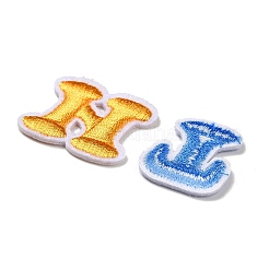 文字a～zの刺繍糸、布に縫い付けるパッチ  ホットメルト接着剤  布のアップリケ  ミックスカラー  21.5~22.5x15.5~36x1.5mm&nbsp;PATC-K001-01