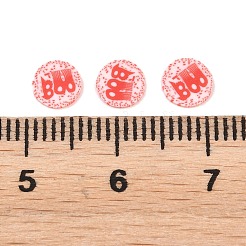 ハロウィーンの手作りポリマークレイカボション  フラットラウンドいブーゴースト付き  レッド  5.5~6x0.6~1.2mm  約20000個/500g&nbsp;CLAY-A007-08B
