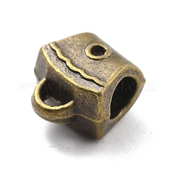 Tibetan Style Alloy Tube Bails Rhinestone Settings&nbsp;PALLOY-P267-15AB