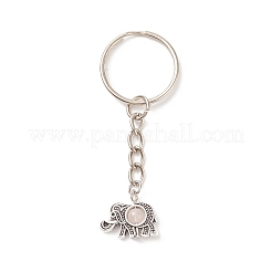Elephant Owl Butterfly Eye Shaped Natural & Synthetic Gemstone Pendant Keychain&nbsp;KEYC-JKC00411-01