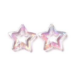 UVメッキレインボー虹色アクリルビーズ  スター  ミックスカラー  26x27x5mm  穴：2mm&nbsp;PACR-H001-07