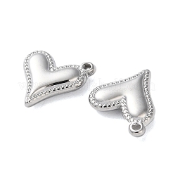 変色しない304ステンレススチールペンダント  ハートチャーム  ステンレス鋼色  16x15x4mm  穴：1mm&nbsp;STAS-G338-14P