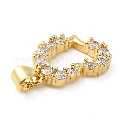 Rack Plating Brass Micro Pave Clear Cubic Zirconia Pendants&nbsp;KK-Q784-15G