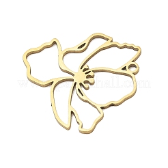 ステンレスペンダント201個  マグノリアの花のチャーム  ゴールドカラー  24x23x1mm  穴：1.4mm&nbsp;SA-CBA6FBD-14G