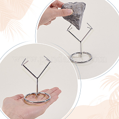 合金鉱物石ディスプレイホルダー  岩石用卓上ディスプレイイーゼル  プラチナ  6.55x5.85x9cm&nbsp;LS-ODIS-WH0030-239P