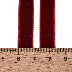 シングルフェイスベルベットリボン  ファイヤーブリック  3/8インチ（9.5~10mm）  約50ヤード/ロール（45.72メートル/ロール）&nbsp;SRIB-TAC0007-01A-01