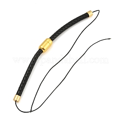 Black Braided Leather Cord Bracelet Making&nbsp;MAK-F037-01G