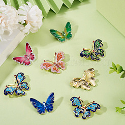 12Pcs 6 Styles Butterfly Enamel Pins&nbsp;JEWB-TA0001-23