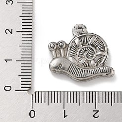 304ステンレスペンダント  カタツムリの魅力  アンティークシルバー  19x22x3.5mm  穴：1.8mm&nbsp;STAS-D197-18AS
