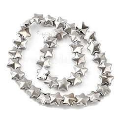電気メッキガラスビーズセット  スター  フルメッキ  多面カット  プラチナメッキ  13x13.5x5.5mm  穴：0.8mm  約36個/連  15.98''（40.6センチメートル）&nbsp;EGLA-V001-03D