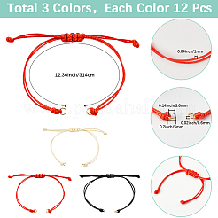 36Pcs 3 Colors Braided Waxed Polyester Cord&nbsp;AJEW-SC0003-73