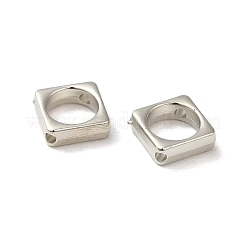Ccbプラスチックビーズフレーム  菱形  プラチナ  12x12.5x3.5mm  穴：1.6mm  内径：7mm&nbsp;CCB-P012-02P