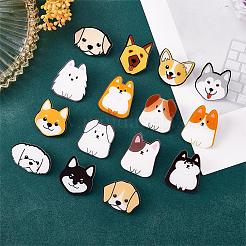 アクリル犬ブローチピンセット16個。  かわいい漫画の子犬のバッジ ラベルピン かわいい漫画の動物のバッジピン クリエイティブバックパックピン ジュエリー用ジャケット 服帽子の装飾  ミックスカラー  36~41.5x25.5~33.5mm  1個/スタイル&nbsp;JBR112A