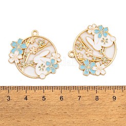 Rack Plating Alloy Enamel Pendants&nbsp;FIND-A040-05B-02G