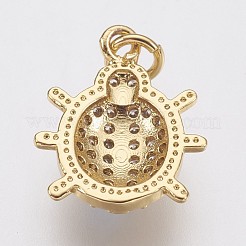 真鍮製マイクロパヴェキュービックジルコニアチャーム  テントウムシ  ゴールドカラー  13x11.5x3mm  穴：1.8mm&nbsp;ZIRC-F084-08G