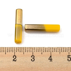 電気メッキガラスビーズ  多面カット  長方形  ゴールド  19.5~20x4x4mm  穴：1mm&nbsp;GLAA-D024-02B
