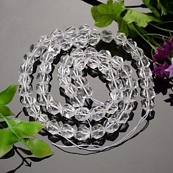 Faceted Natural Quartz Crystal Bead Strands&nbsp;G-J331-09-10mm