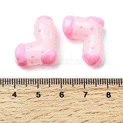 手作りのガラスエナメルビーズ  手描きのビーズ  クリスマスの靴下  パールピンク  17.5~22.5x21.5~22.5x10.5~11.5mm  穴：1.6mm&nbsp;GLAA-K070-04B