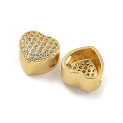 Rack Plating Brass Micro Pave Cubic Zirconia European Beads&nbsp;KK-G513-43G
