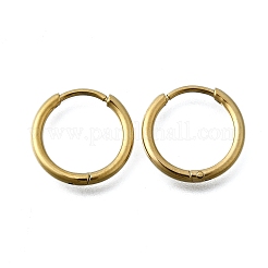 ラウンド 304 ステンレス フープ イヤリング  イオンプレーティング（ip）  14KGP本金メッキ  13x1.5mm&nbsp;EJEW-V005-01G-01