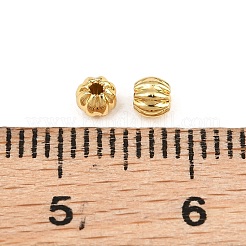 真鍮ビーズ  カボチャ  ラックめっき  長持ちメッキ  鉛フリー＆カドミウムフリー  18KGP本金メッキ  3x3mm  穴：0.8mm&nbsp;KK-CBA5CB0-38G