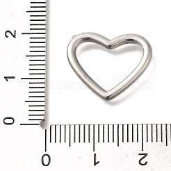 304ステンレススチールハートリンキングリング  ステンレス鋼色  15x18x2mm  内径：9.5x14mm&nbsp;STAS-I321-73P