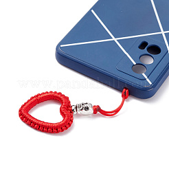 Heart Braided Nylon Cord Mobile Accessories&nbsp;HJEW-JM00607-04
