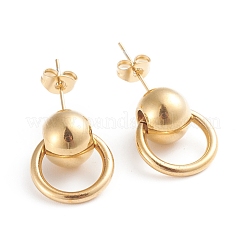 304 Stainless Steel Dangle Stud Earrings&nbsp;EJEW-F246-01GP