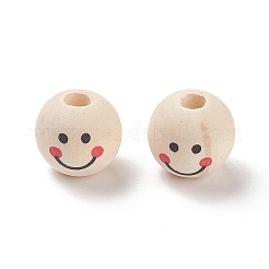 (Defective Closeout Sale: Wood Textured and 
Stain) Natural Wood Printed European Beads&nbsp;WOOD-XCP0001-65