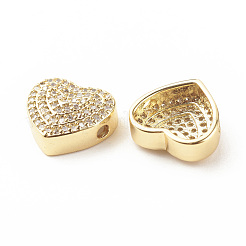 Rack Plating Brass Cubic Zirconia Beads&nbsp;KK-B051-02G