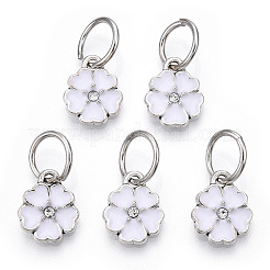 Enamel Style Flower Alloy Rhinestone Charms&nbsp;ENAM-S085-08