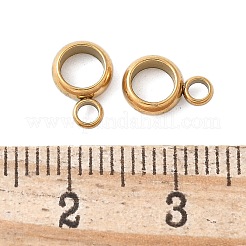 304ステンレス鋼チューブベイル  ループベイル  リング  イオンプレーティング（ip）  18KGP本金メッキ  8.5x6x2.5mm  穴：2mm  内径：4mm&nbsp;X-STAS-G224-18G-01