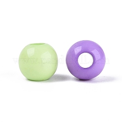 オペークアクリルヨーロピアンビーズ  ラウンド  大穴ビーズ  ミックスカラー  13.5~14mm  穴：5mm  約409個/500g&nbsp;OACR-Q200-04
