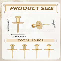 合金製プッシュピン10個  画鋲  ゴールドカラー  21.5x11.5mm&nbsp;FIND-LP0008-96