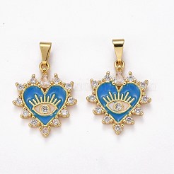 Brass Clear Cubic Zirconia Pendants&nbsp;ZIRC-J025-67G