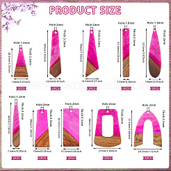 20Pcs 10 Styles Resin & Wood Pendants&nbsp;WOOD-TA0002-67B
