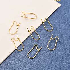 真鍮製フープピアスパーツ  腎臓耳ワイヤー  長持ちメッキ  18KGP本金メッキ  19x9x4mm  ピン：0.7mm&nbsp;X-KK-F824-009G